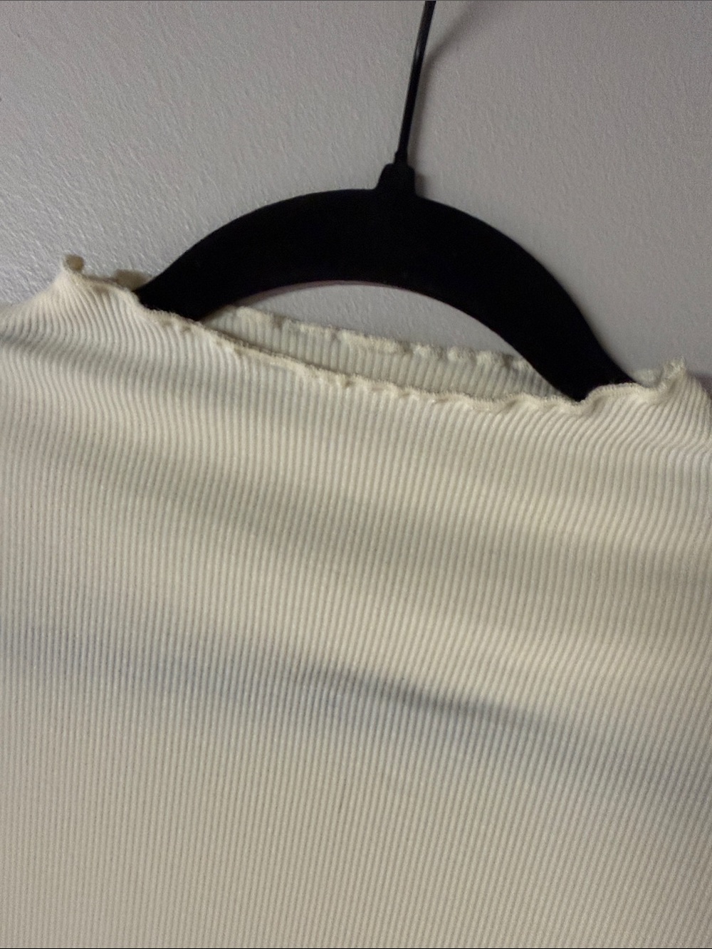 Women’s Cream Long-Sleeve Ribbed Top - Picture 2 of 2